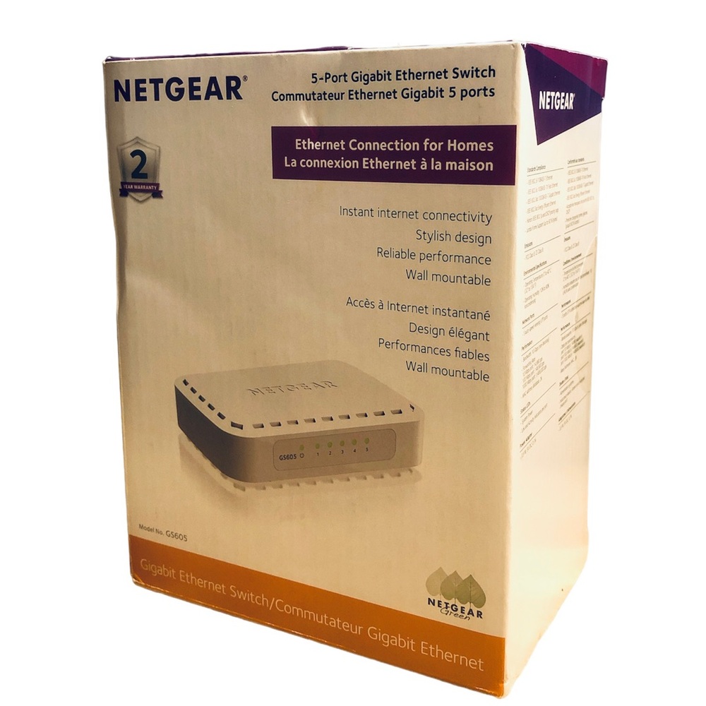 Netgear Business/Home 5-Port Gigabit Ethernet Unmanaged Switch GS605